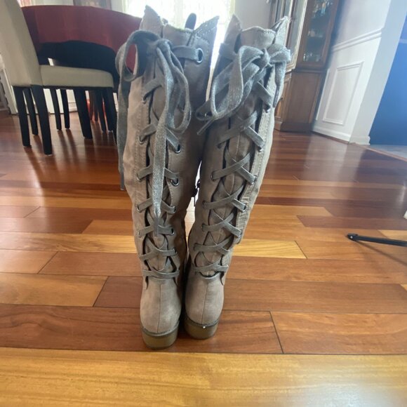 Rampage Knee High Round Toe Slouched Heel Boots size 6 Brown - Picture 3 of 8